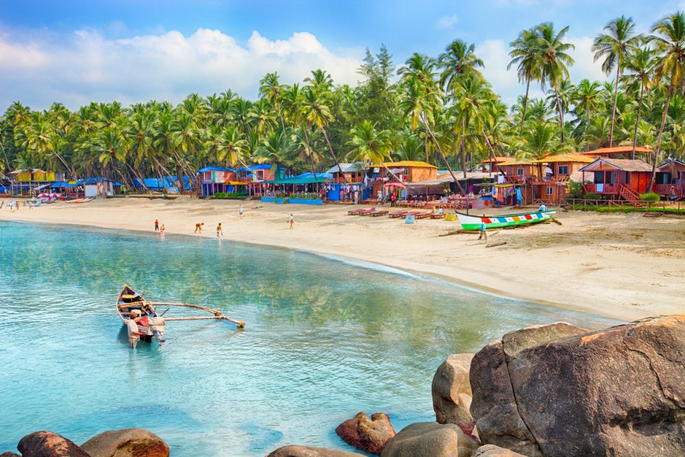 Der malerische Palolem Beach in Goa an der Westküste Indiens