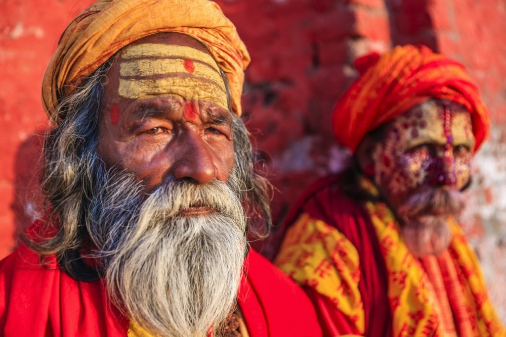 Heilige Sadhus im Tempel von Pashupatinath Heilige Sadhus im Tempel von Pashupatinath